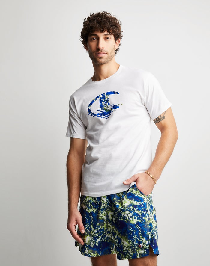 Camiseta Champion Hombre - Classic Graphic Chasing Waves ( Blancas ) 2035974-PE